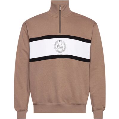FILA Parella Loose Half-Zip Sweatshirt XXL TAUPE GRAY-BRIGHT WHITE XXL FILA Parella Loose Half-Zip Sweatshirt XXL TAUPE GRAY-BRIGHT WHITE XXL
