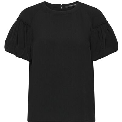 French Connection Crepe Light Puff Sleeve Top S BLACK S French Connection Crepe Light Puff Sleeve Top S BLACK S