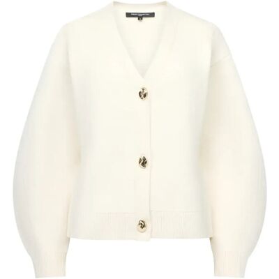 French Connection Missy Knit Cinched Waist Cardi L PORCELAIN CREAM L French Connection Missy Knit Cinched Waist Cardi L PORCELAIN CREAM L