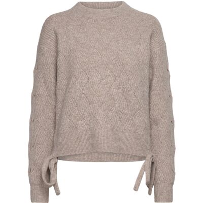 French Connection Tina Cable Tie Jumper XL MUSHROOM XL French Connection Tina Cable Tie Jumper XL MUSHROOM XL