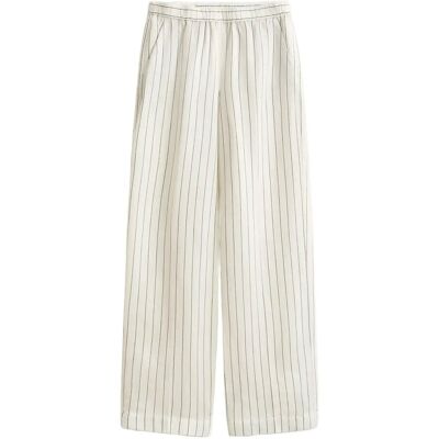 Gant Striped Linen Blend Pull On Pants 36 EGGSHELL 36 Gant Striped Linen Blend Pull On Pants 36 EGGSHELL 36