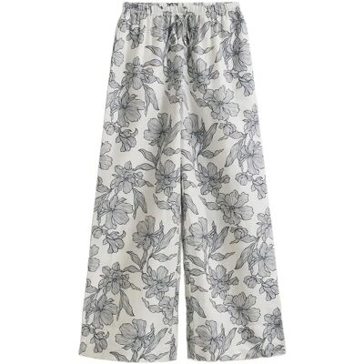 Gant Floral Print Linen Pull On Pants 40 EVENING BLUE 40 Gant Floral Print Linen Pull On Pants 40 EVENING BLUE 40