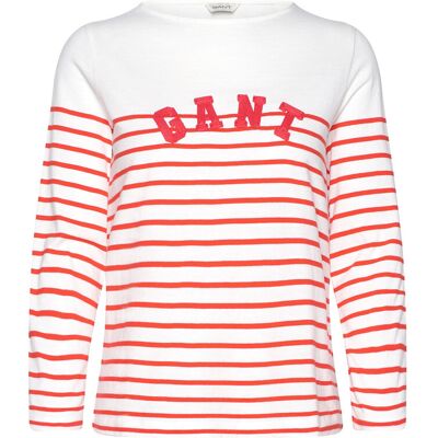 Gant Reg Breton Boat Neck T-Shirt S ORANGE RED S Gant Reg Breton Boat Neck T-Shirt S ORANGE RED S