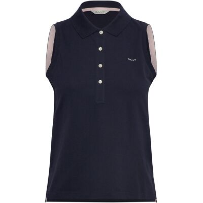 Gant Contrast Collar Sleeveless Pique M EVENING BLUE M Gant Contrast Collar Sleeveless Pique M EVENING BLUE M