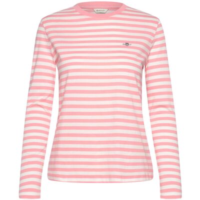 Gant Reg Striped Shield Ls T-Shirt M LILLY PINK M Gant Reg Striped Shield Ls T-Shirt M LILLY PINK M