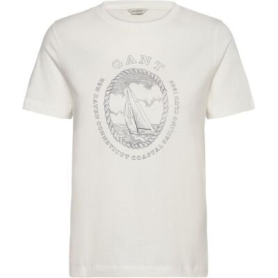 Gant Reg Graphic Ss T-Shirt XS EGGSHELL XS Gant Reg Graphic Ss T-Shirt XS EGGSHELL XS
