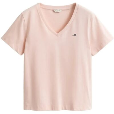 Gant Reg Shield Ss V-Neck T-Shirt XS APRICOT PINK XS Gant Reg Shield Ss V-Neck T-Shirt XS APRICOT PINK XS