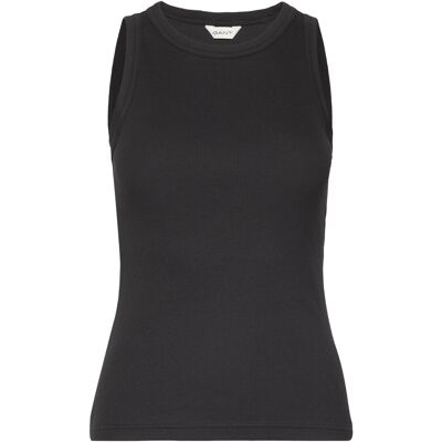 Gant High Neck Rib Tank Top S BLACK S Gant High Neck Rib Tank Top S BLACK S