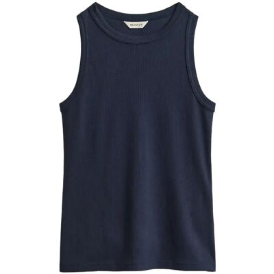 Gant High Neck Rib Tank Top M EVENING BLUE M Gant High Neck Rib Tank Top M EVENING BLUE M
