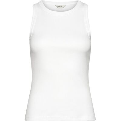 Gant High Neck Rib Tank Top XS WHITE XS Gant High Neck Rib Tank Top XS WHITE XS