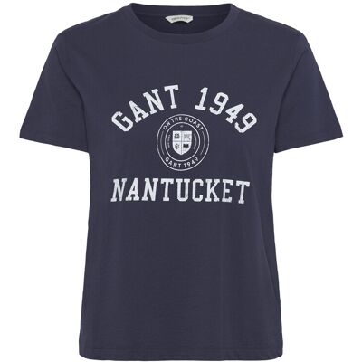 Gant Reg Graphic Print Ss T-Shirt XXL EVENING BLUE XXL Gant Reg Graphic Print Ss T-Shirt XXL EVENING BLUE XXL