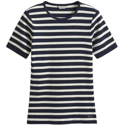 Gant Striped Ribbed Ss T-Shirt XL EVENING BLUE XL Gant Striped Ribbed Ss T-Shirt XL EVENING BLUE XL