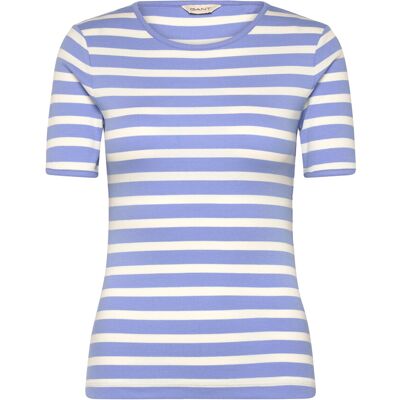 Gant Striped Ribbed Ss T-Shirt S HYDRANGEA BLUE S Gant Striped Ribbed Ss T-Shirt S HYDRANGEA BLUE S