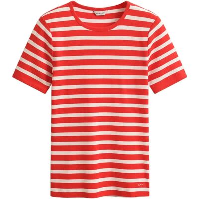 Gant Striped Ribbed Ss T-Shirt XL PERFECT RED XL Gant Striped Ribbed Ss T-Shirt XL PERFECT RED XL