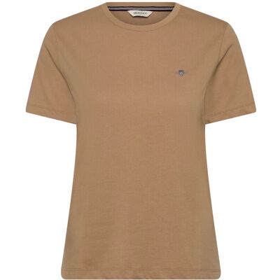 Gant Reg Shield Logo Ss T-Shirt M CARAMEL BEIGE M Gant Reg Shield Logo Ss T-Shirt M CARAMEL BEIGE M