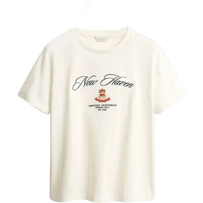 Gant Reg Cotton Crest Ss T-Shirt XL EGGSHELL XL Gant Reg Cotton Crest Ss T-Shirt XL EGGSHELL XL