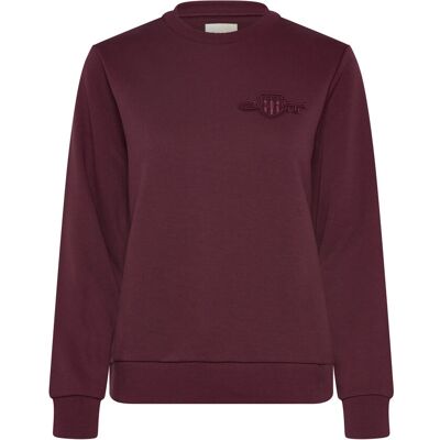 Gant Reg Tonal Shield C-Neck Sweat XS PLUM WINE XS Gant Reg Tonal Shield C-Neck Sweat XS PLUM WINE XS