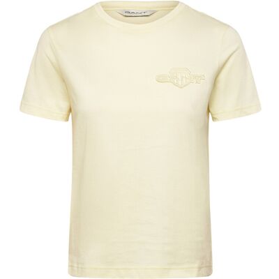 Gant Reg Tonal Shield Ss T-Shirt M VANILLA YELLOW M Gant Reg Tonal Shield Ss T-Shirt M VANILLA YELLOW M