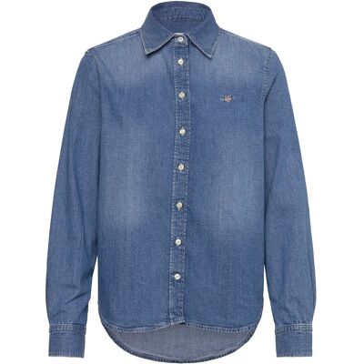Gant Reg Denim Shirt 44 SEMI LIGHT BLUE WORN IN 44 Gant Reg Denim Shirt 44 SEMI LIGHT BLUE WORN IN 44