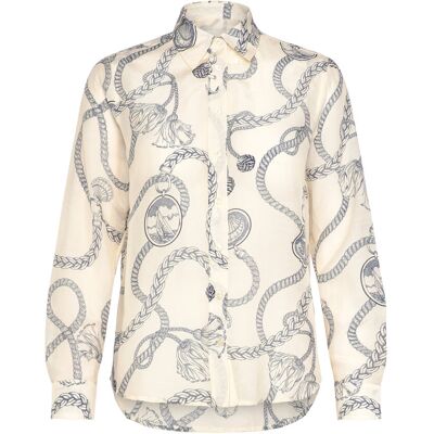 Gant Reg Sailing Print Cot Silk Shirt 40 CREAM 40 Gant Reg Sailing Print Cot Silk Shirt 40 CREAM 40