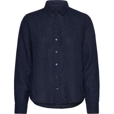 Gant Reg Linen Shirt 34 EVENING BLUE 34 Gant Reg Linen Shirt 34 EVENING BLUE 34