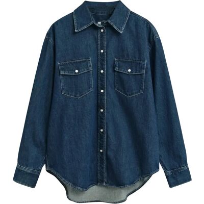 Gant Rel Pocket Denim Shirt 42 DARK BLUE WORN IN 42 Gant Rel Pocket Denim Shirt 42 DARK BLUE WORN IN 42