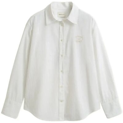 Gant Rel Stripe Ctn Embr Chest Shirt 42 EGGSHELL 42 Gant Rel Stripe Ctn Embr Chest Shirt 42 EGGSHELL 42
