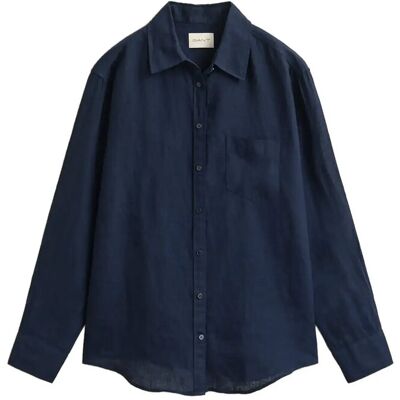 Gant Rel Linen Ls Shirt 36 EVENING BLUE 36 Gant Rel Linen Ls Shirt 36 EVENING BLUE 36