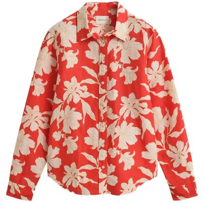 Gant Reg Floral Print Linen Shirt 38 PERFECT RED 38 Gant Reg Floral Print Linen Shirt 38 PERFECT RED 38