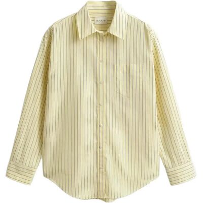 Gant Rel Classic Poplin Stripe Ls Shirt 38 VANILLA YELLOW 38 Gant Rel Classic Poplin Stripe Ls Shirt 38 VANILLA YELLOW 38