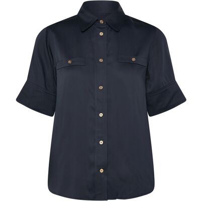 Gant Reg Fluid Ss Shirt Blouse 34 EVENING BLUE 34 Gant Reg Fluid Ss Shirt Blouse 34 EVENING BLUE 34