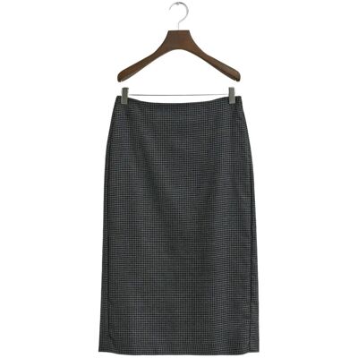 Gant Midi Checked Wool Pencil Skirt 36 CHARCOAL MELANGE 36 Gant Midi Checked Wool Pencil Skirt 36 CHARCOAL MELANGE 36