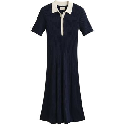 Gant Rib Knit Rugger Dress XS EVENING BLUE XS Gant Rib Knit Rugger Dress XS EVENING BLUE XS