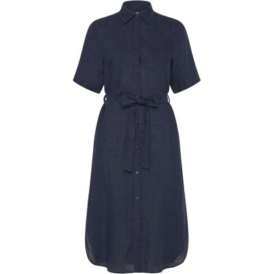 Gant Reg Linen Ss Shirt Dress 34 EVENING BLUE 34 Gant Reg Linen Ss Shirt Dress 34 EVENING BLUE 34