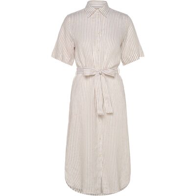 Gant Reg Linen Striped Shirt Dress 34 DRY SAND 34 Gant Reg Linen Striped Shirt Dress 34 DRY SAND 34