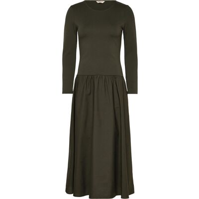 Gant Midi Jersey Woven Combo Ls Dress XL/XXL DARK MOSS GREEN XL/XXL Gant Midi Jersey Woven Combo Ls Dress XL/XXL DARK MOSS GREEN XL/XXL