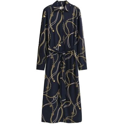 Gant Printed Fluid Ls Shirt Dress 38 EVENING BLUE 38 Gant Printed Fluid Ls Shirt Dress 38 EVENING BLUE 38