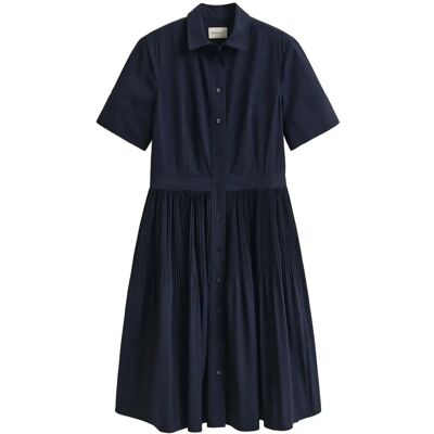 Gant Ctn Pleated Ss Shirt Dress 42 EVENING BLUE 42 Gant Ctn Pleated Ss Shirt Dress 42 EVENING BLUE 42
