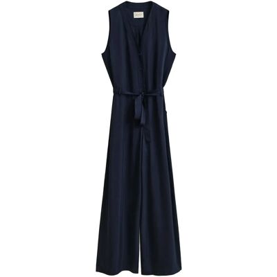Gant Fluid Twill Belted Jumpsuit 42 EVENING BLUE 42 Gant Fluid Twill Belted Jumpsuit 42 EVENING BLUE 42