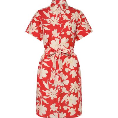 Gant Floral Print Linen Ss Shirt Dress 38 PERFECT RED 38 Gant Floral Print Linen Ss Shirt Dress 38 PERFECT RED 38