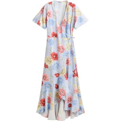 Gant Floral Print Wrap Ss Frill Dress 38 LIGHT BLUE 38 Gant Floral Print Wrap Ss Frill Dress 38 LIGHT BLUE 38
