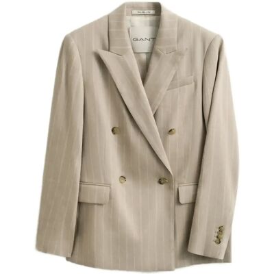 Gant Db Pinstripe Linen Blend Blazer 44 OAT BEIGE 44 Gant Db Pinstripe Linen Blend Blazer 44 OAT BEIGE 44