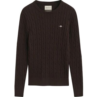 Gant Classic Cable Knit Sweater XL DEEP BROWN XL Gant Classic Cable Knit Sweater XL DEEP BROWN XL
