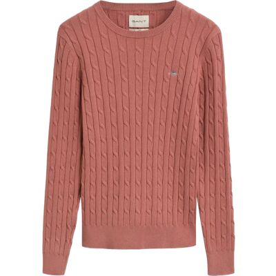 Gant Classic Cable Knit Sweater XS FADED BRICK XS Gant Classic Cable Knit Sweater XS FADED BRICK XS