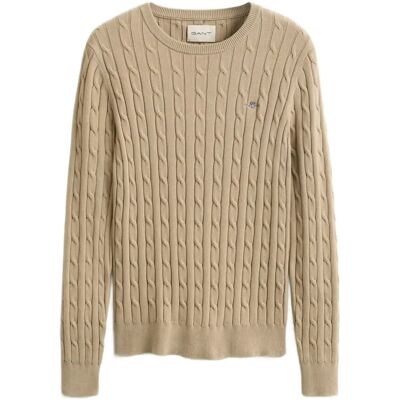Gant Classic Cable Knit Sweater XXL OAT BEIGE XXL Gant Classic Cable Knit Sweater XXL OAT BEIGE XXL