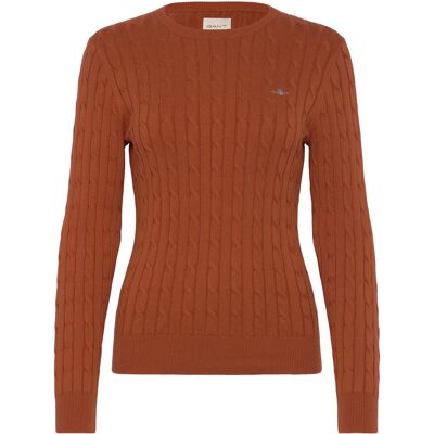 Gant Classic Cable Knit Sweater XS RUSTY BROWN XS Gant Classic Cable Knit Sweater XS RUSTY BROWN XS