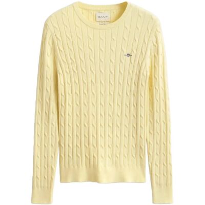 Gant Classic Cable Knit Sweater L VANILLA YELLOW L Gant Classic Cable Knit Sweater L VANILLA YELLOW L