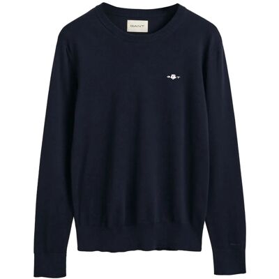 Gant Fine Knit C-Neck S EVENING BLUE S Gant Fine Knit C-Neck S EVENING BLUE S