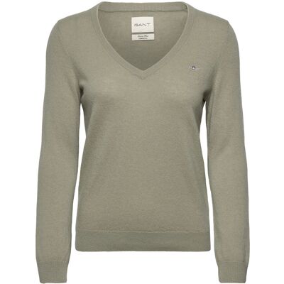 Gant Extrafine Lambswool Blend V-Neck XS FADED SAGE XS Gant Extrafine Lambswool Blend V-Neck XS FADED SAGE XS