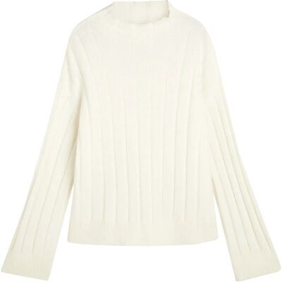 Gant Wide Ribbed Wool Stand Collar XL CREAM XL Gant Wide Ribbed Wool Stand Collar XL CREAM XL